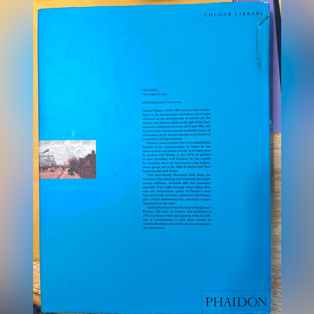 Pissarro by Christopher Lloyd - Bright Turquoise Art Book, hardcover 128 pages - Picture 2 of 3